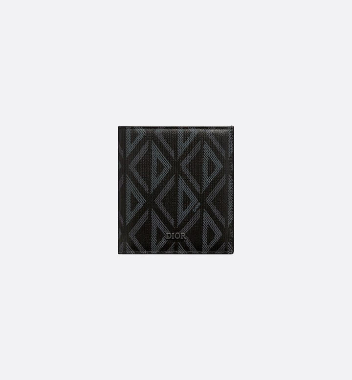 Vertical Bifold Wallet  Black CD Diamond Canvas