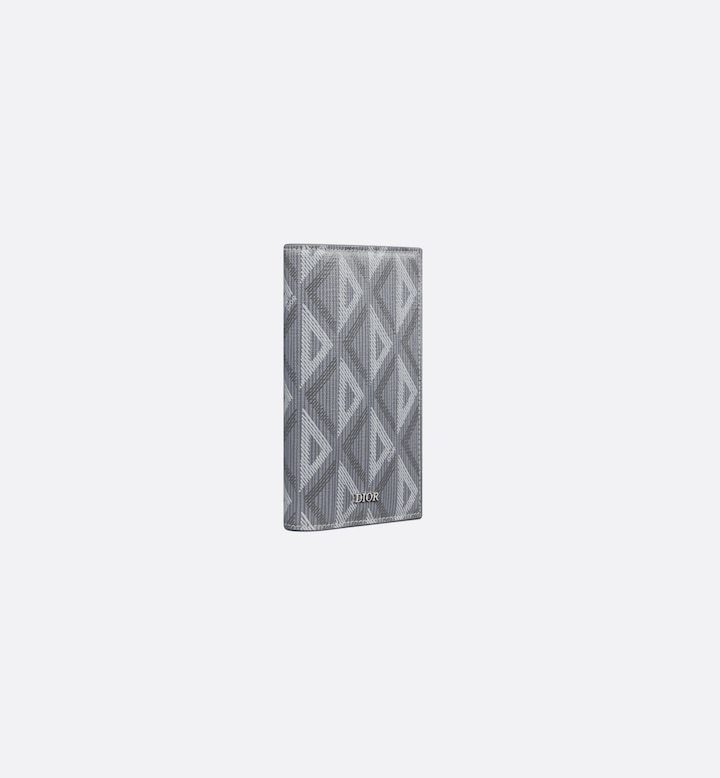 Long Bifold Card Holder Gray CD Diamond Canvas