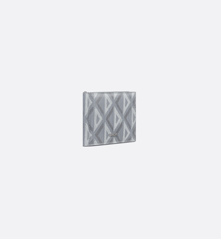 Wallet with Bill Clip Gray CD Diamond Canvas