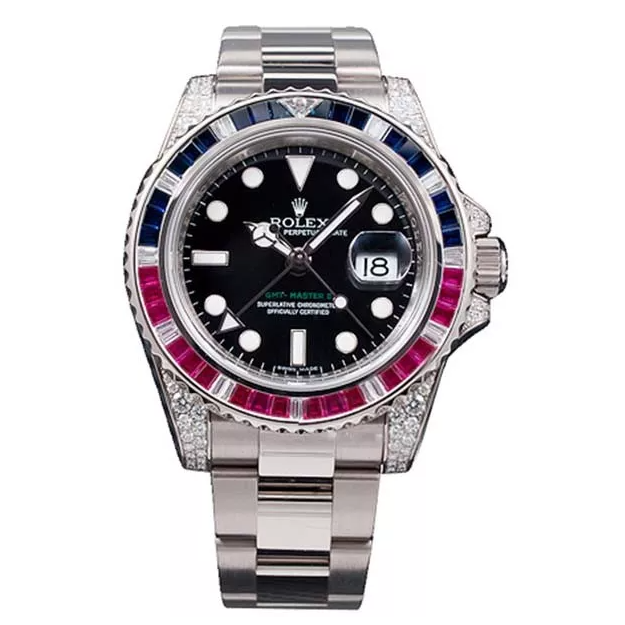 SUBMARINER SILVER BLUE / RED DIAMOND 40MM