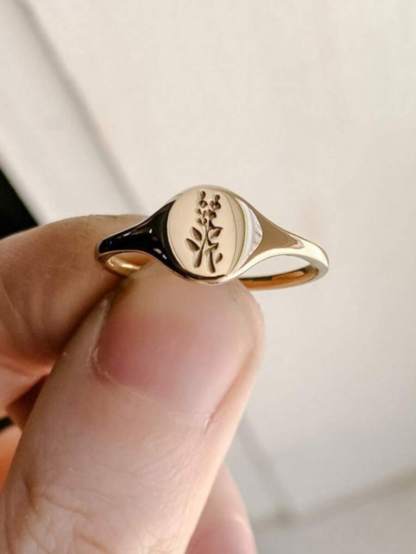 1 Piece Stylish Minimalist Lavender Plant Decor Women's Ring