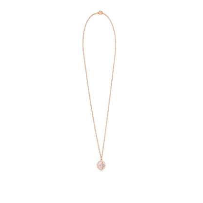 B Blossom Pendant, Pink Gold, White Gold, Pink Opal And Diamonds