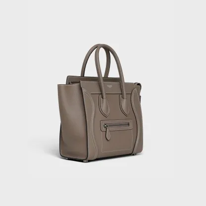 Micro Luggage handbag in drummed calfskin