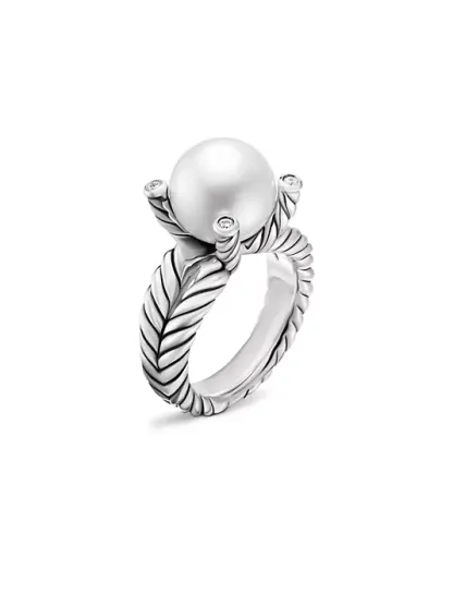 Dathtvid Yurthtman  Cable Collectibles® Pearl Ring with Diamonds