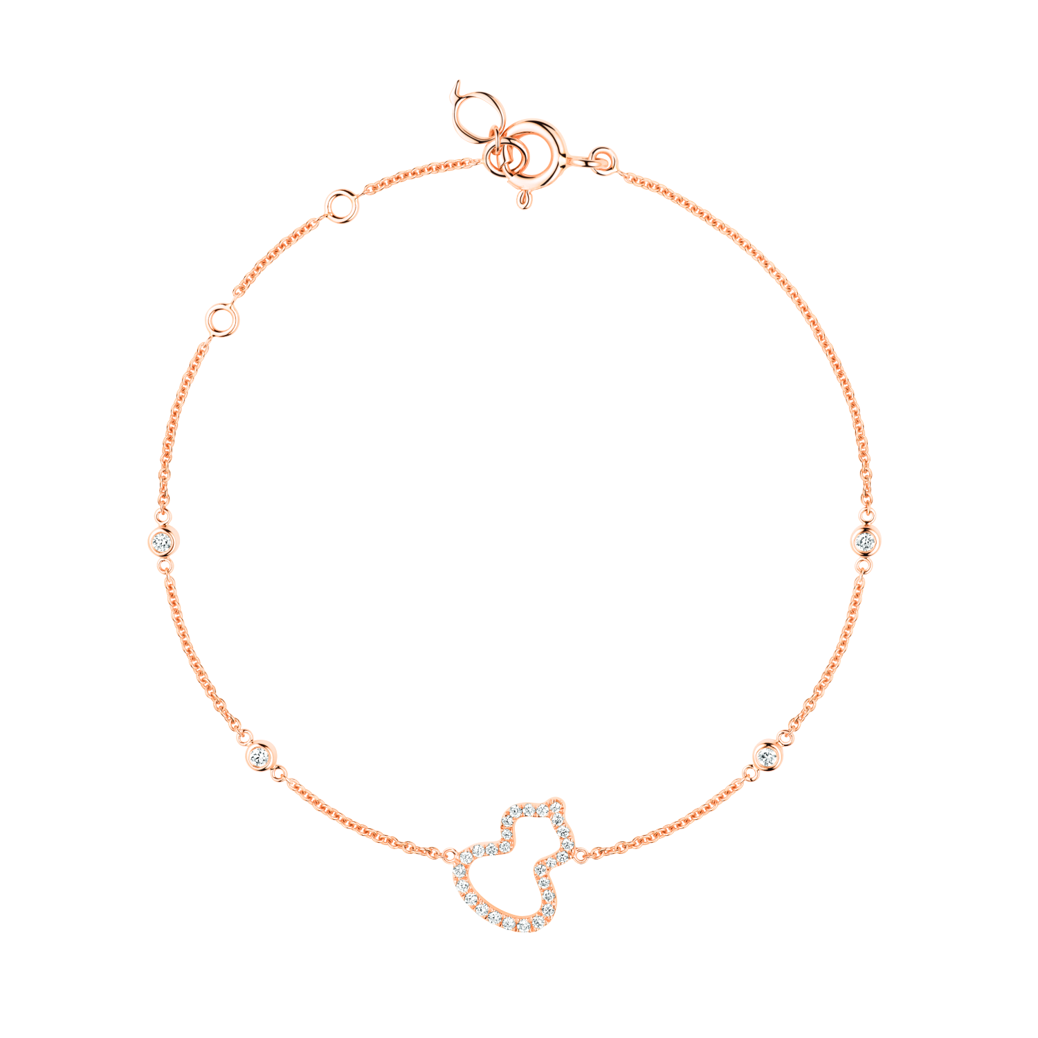 Petite Wulu bracelet in 18K rose gold with diamonds