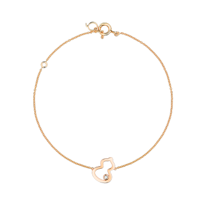 Petite Wulu bracelet in 18K rose gold with a diamond