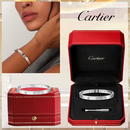 LOVE BRACELET, CLASSIC MODEL, 4 DIAMONDS & LOVE BRACELET, CLASSIC MODEL,10 DIAMONDS