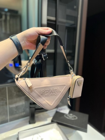 Triangle leather mini-bag