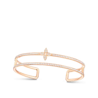 Idylle Blossom Two-Row Bracelet, Pink Gold And Diamonds