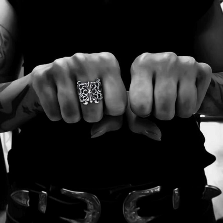 BUTTERFLY FLORAL CROSS RING