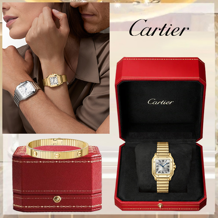 SANTOS DE CARTIER WATCH & LOVE UNLIMITED BRACELET, FLEXIBLE
