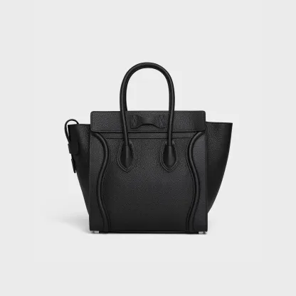 Micro Luggage handbag in drummed calfskin