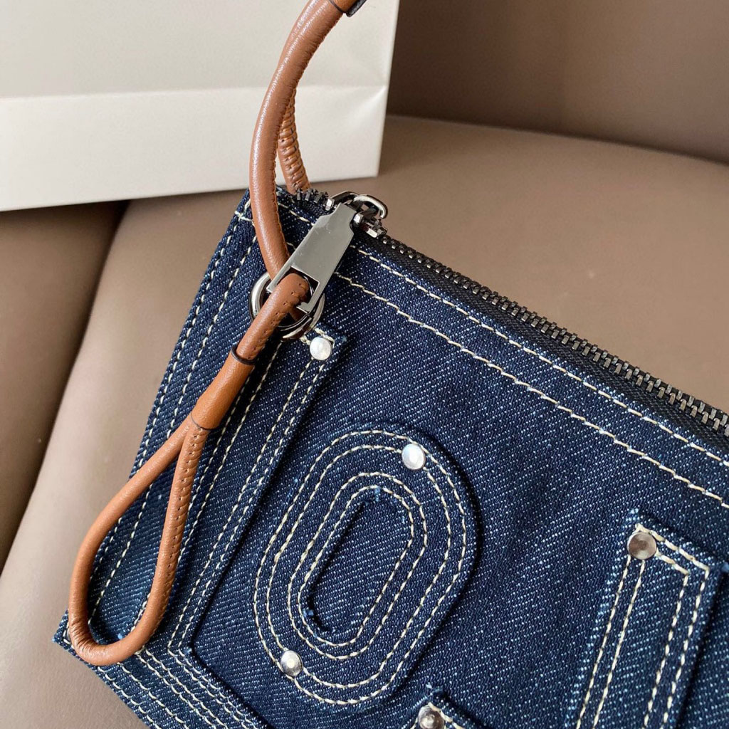 Big Logo Denim Shoulder Bag