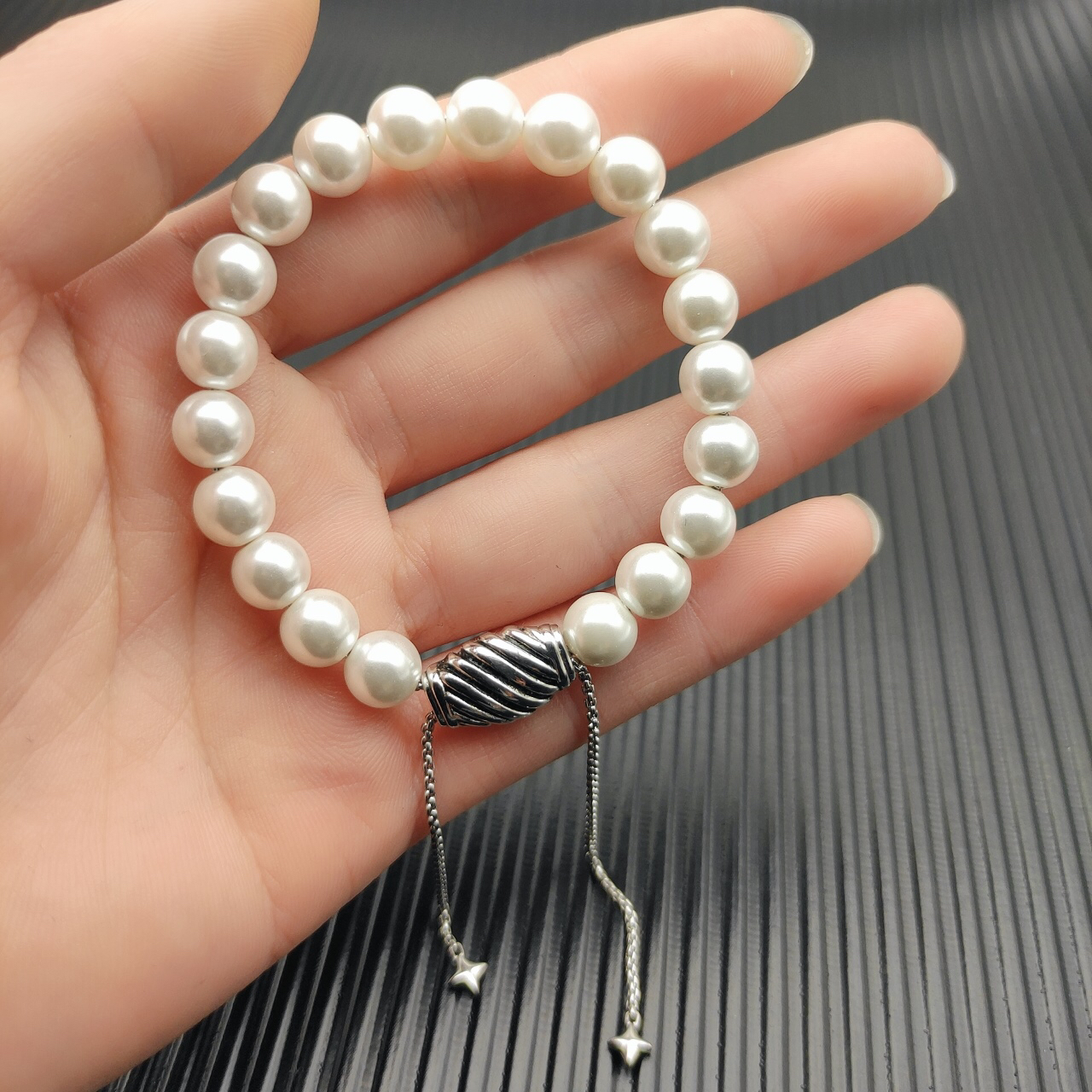 8MM Stretch Rock Crystal Bracelet