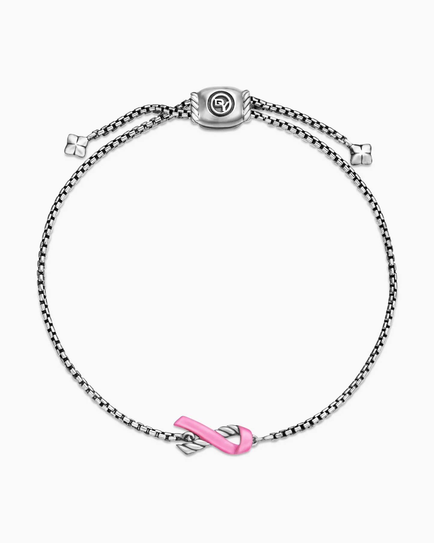Cable Collectibles® Ribbon Chain Bracelet Sterling Silver with Pink Enamel