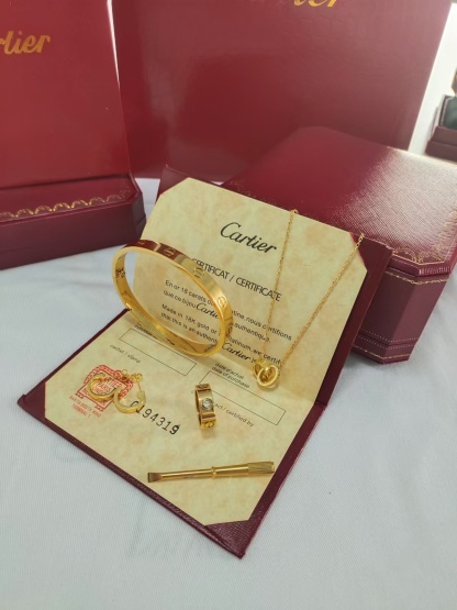 LOVE BRACELET + LOVE RING, 3 DIAMONDS + LOVE NECKLACE, DIAMONDS + LOVE EARRINGS