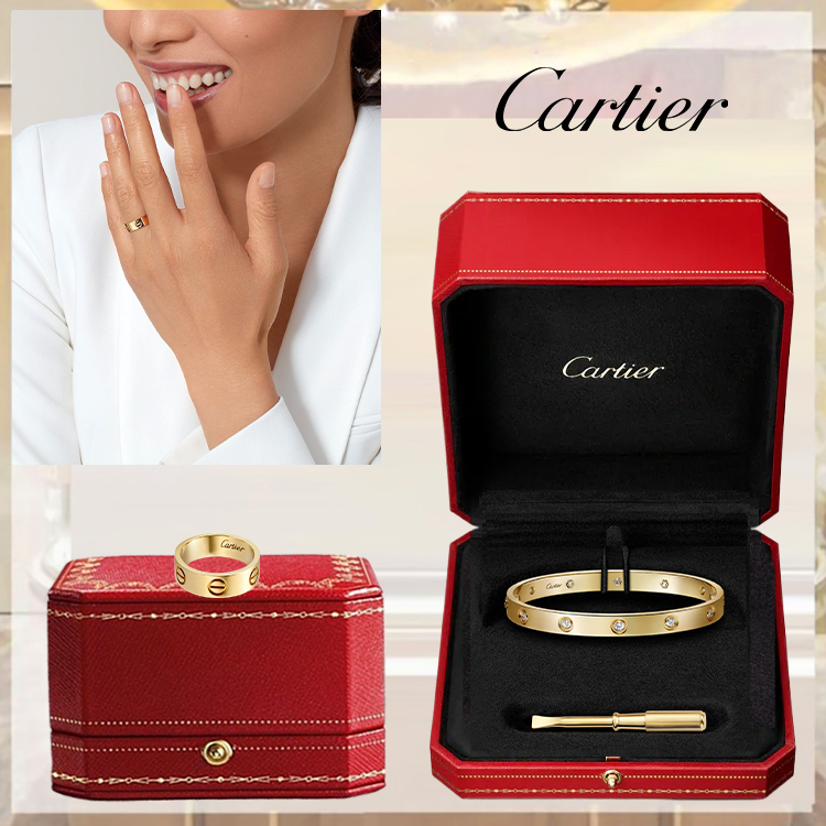 LOVE BRACELET, CLASSIC MODEL,10 DIAMONDS & LOVE RING, CLASSIC MODEL