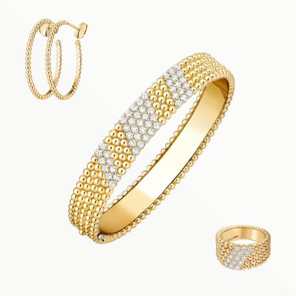 3‑Piece Set Yellow Gold Jewelry & Diamonds