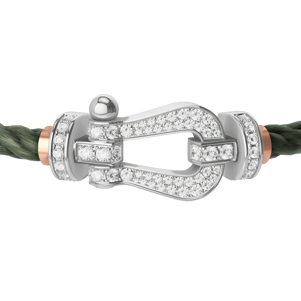 FORCE 10 BRACELET 18K WHITE GOLD AND DIAMONDS LARGE MODEL