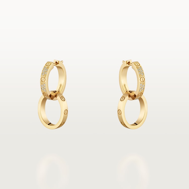 LOVE EARRINGS, MULTIWEAR, HALF-PAVED