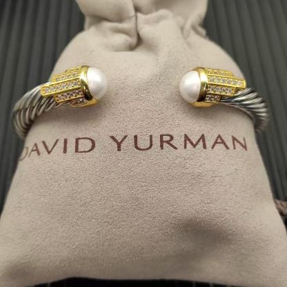 7mm Cable Bracelet with Pearls & Diamond Accents – Gold Cap