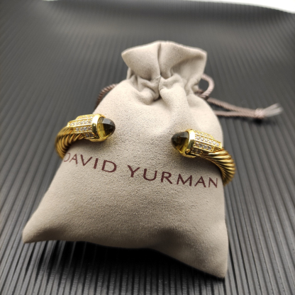 7mm Cable Bracelet with Brown & Diamond Accents