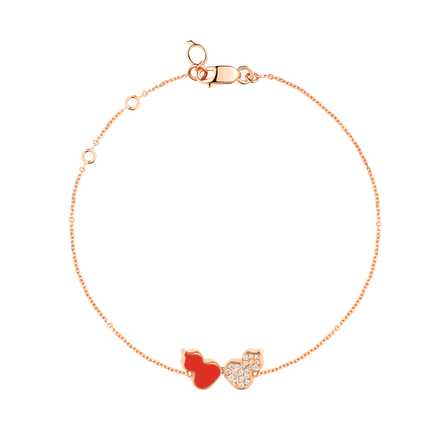 Wulu bracelet in 18K rose gold with diamonds and HyCeram®