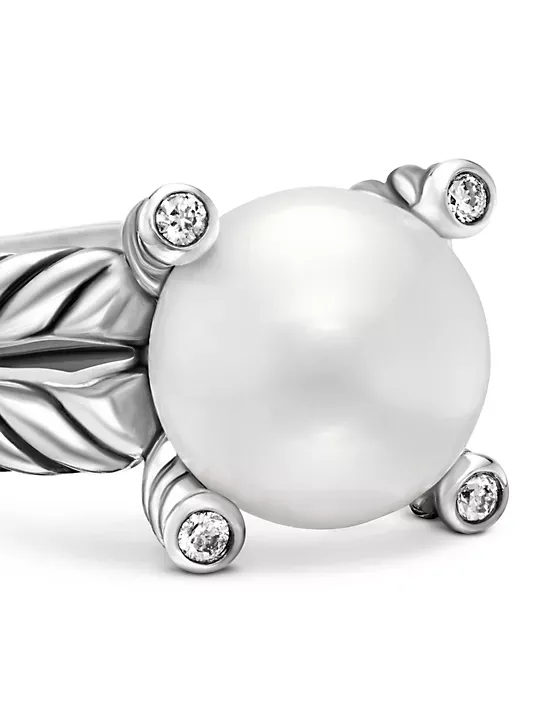 Dathtvid Yurthtman  Cable Collectibles® Pearl Ring with Diamonds