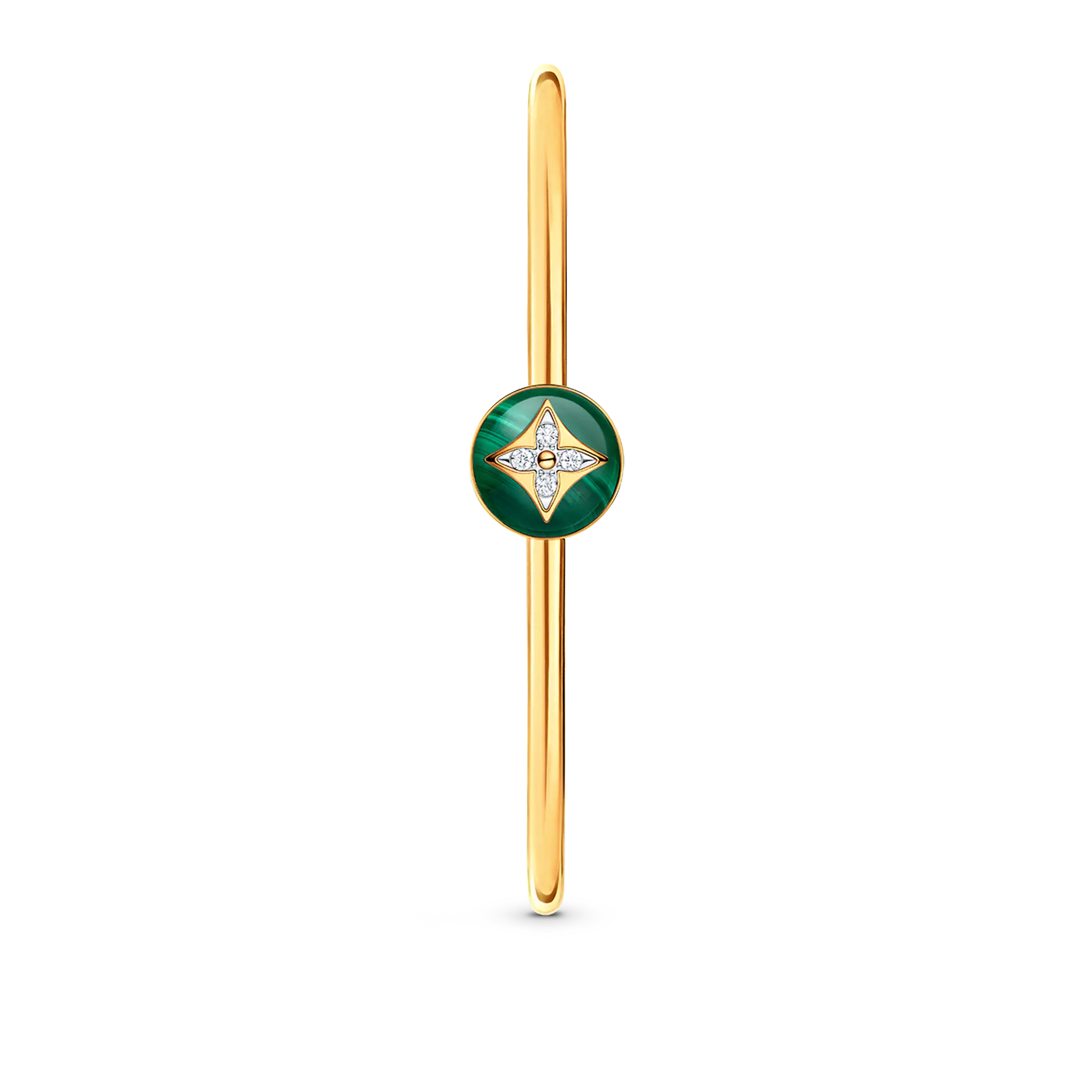B Blossom Open Bangle, Yellow Gold, White Gold, Malachite And Diamonds