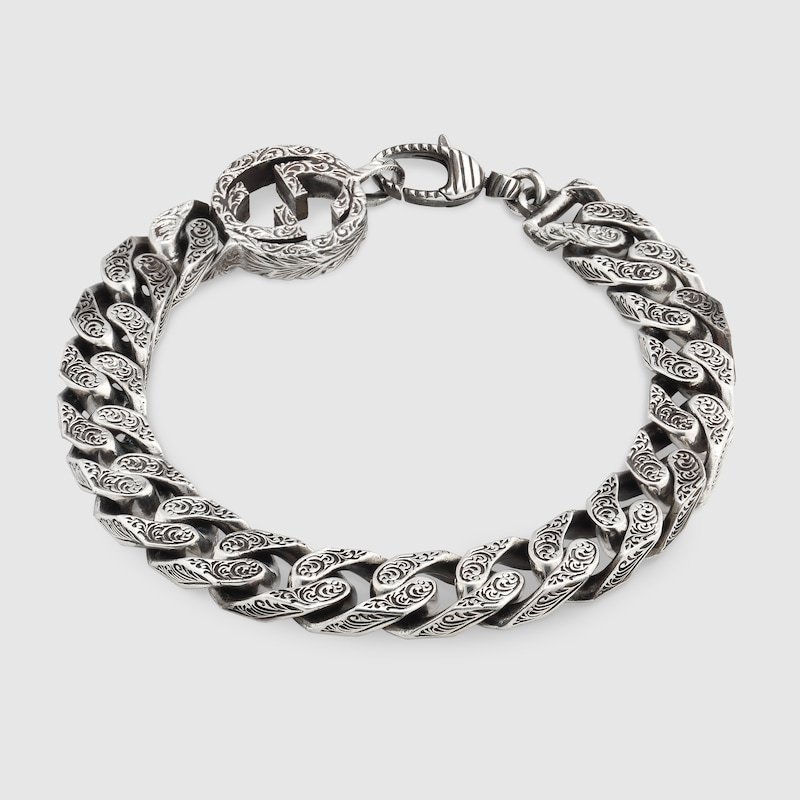 INTERLOCKING CHAIN BRACELET IN SILVER