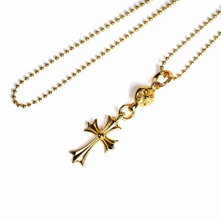 22K GOLD CROSS WITH ONE GOLD BALL CHARM