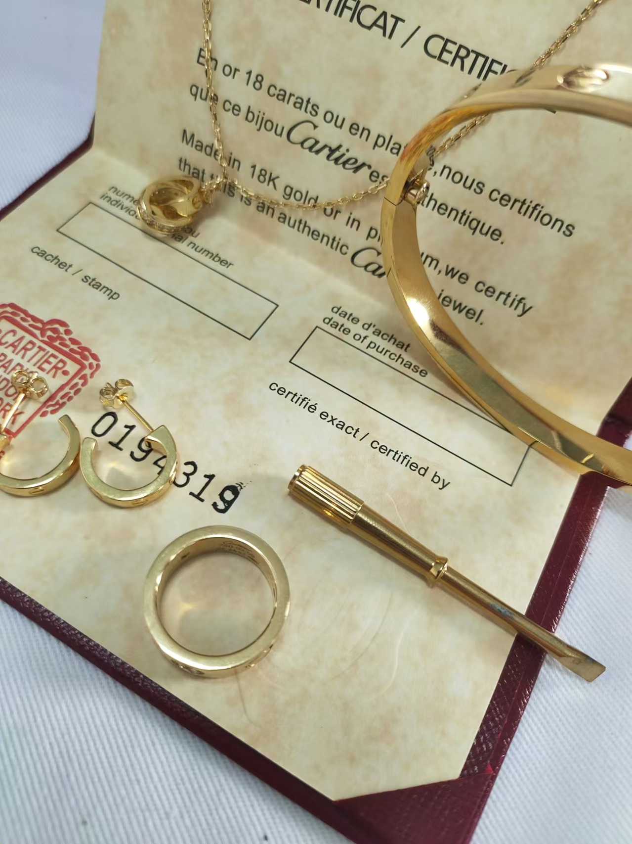 LOVE BRACELET + LOVE RING, 3 DIAMONDS + LOVE NECKLACE, DIAMONDS + LOVE EARRINGS