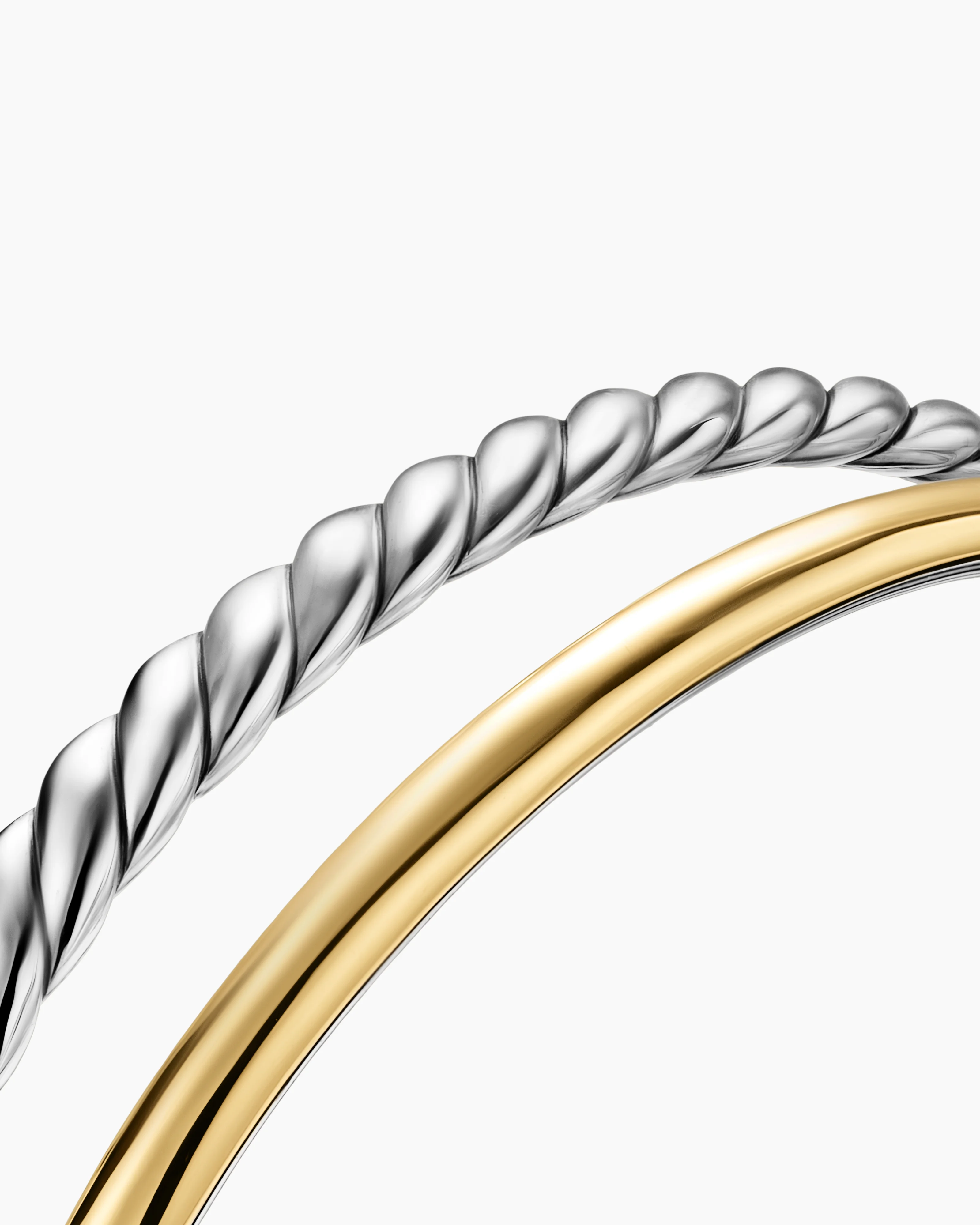 DY Mercer® Two Row Cuff Bracelet Sterling Silver with 18K Yellow Gold, 11mm