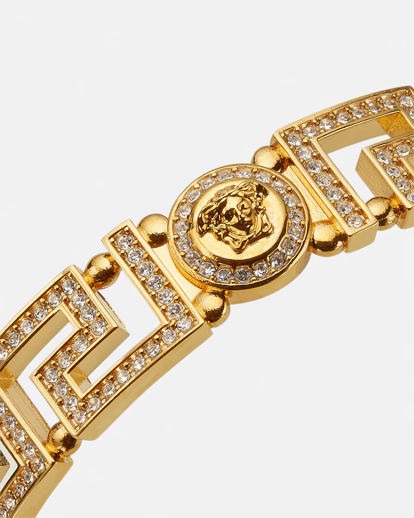 Crystal  Greca Cuff Bracelet