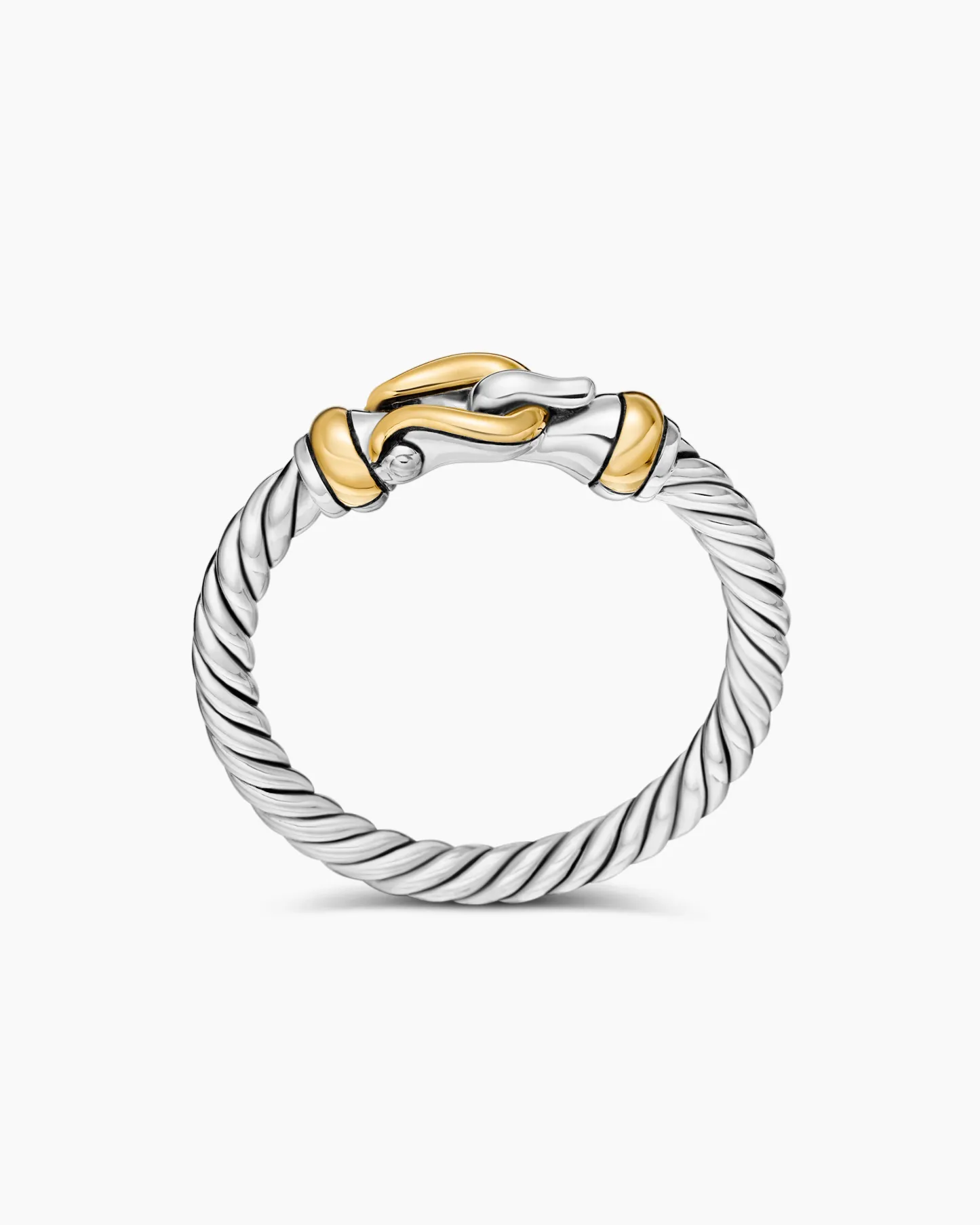 Petite Buckle Ring Sterling Silver with 18K Yellow Gold, 2mm