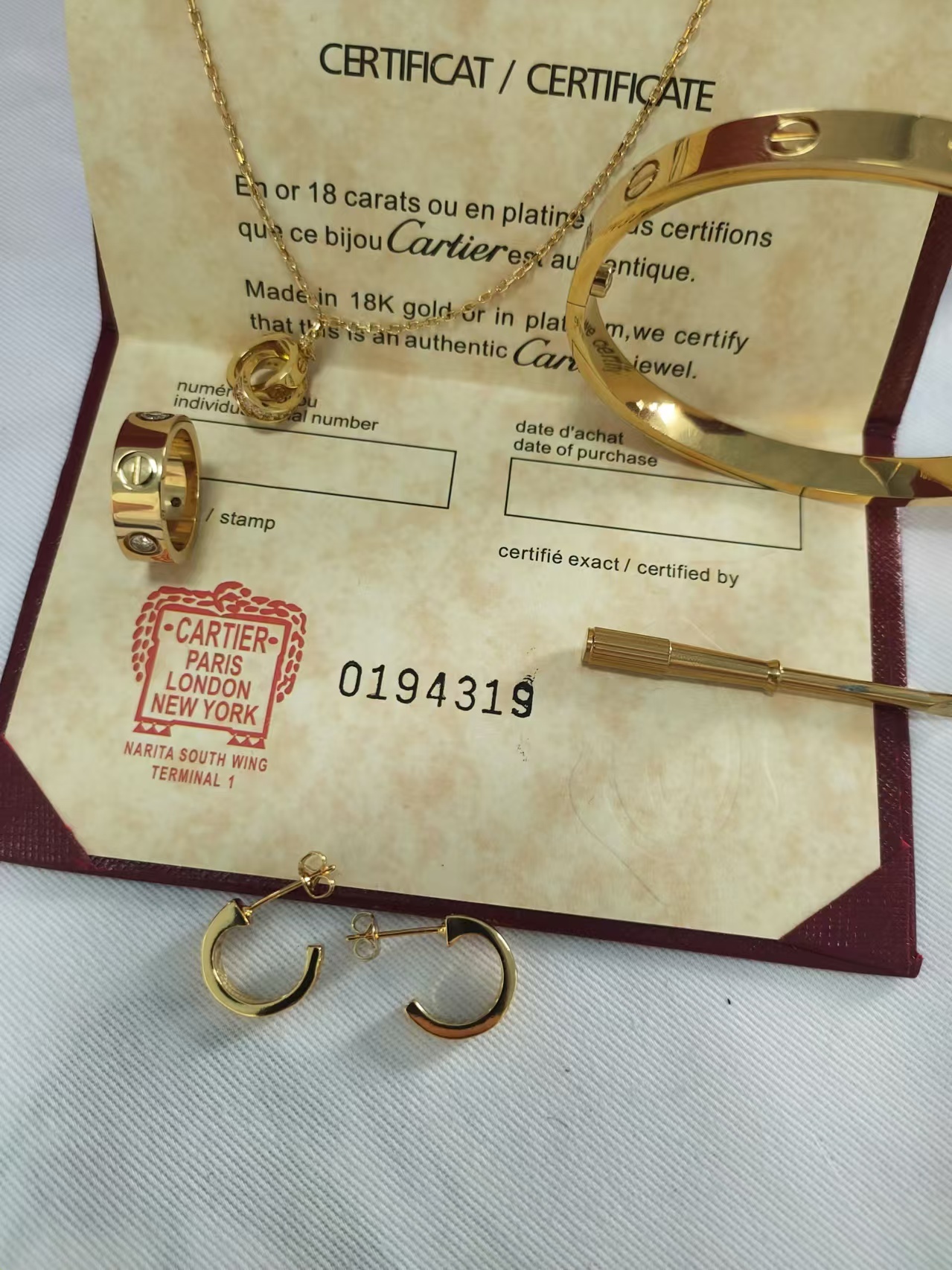 LOVE BRACELET + LOVE RING, 3 DIAMONDS + LOVE NECKLACE, DIAMONDS + LOVE EARRINGS