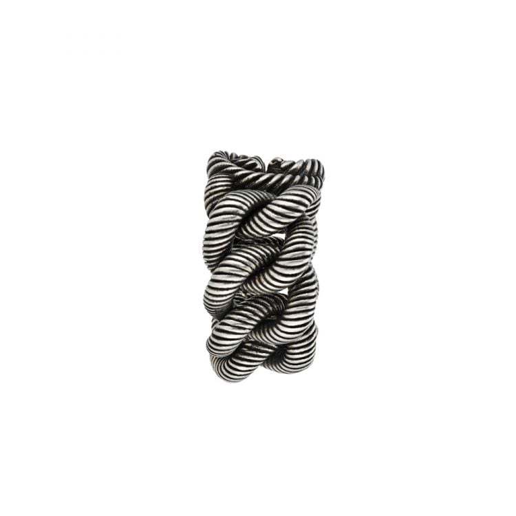 SILVER RING WITH INTERLOCKING G