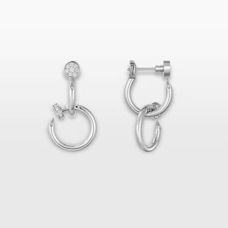 JUSTE UN CLOU EARRINGS, DOUBLE, DIAMONDS