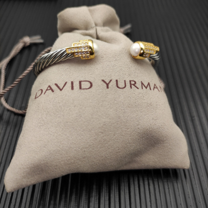 5mm Cable Bracelet with Pearl White Topaz & Diamond Accents