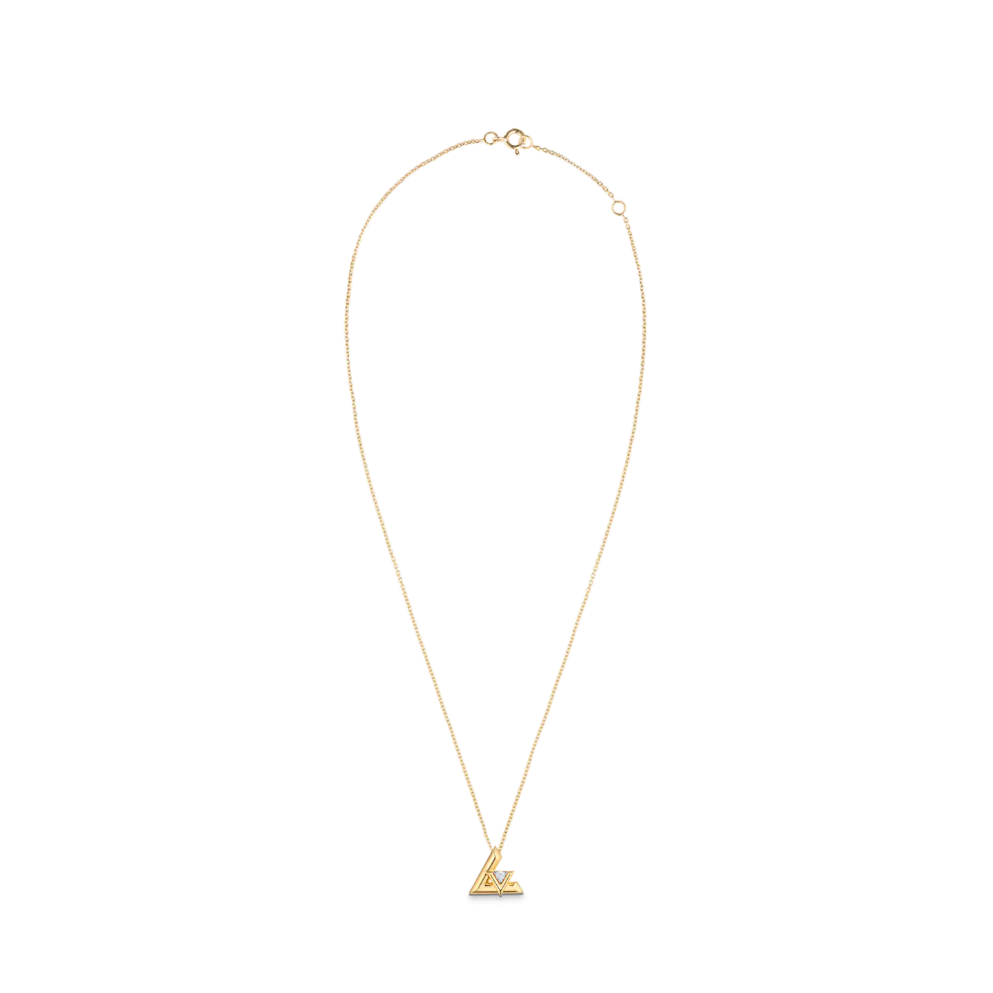 Volt One Small Pendant, Yellow Gold And Diamond