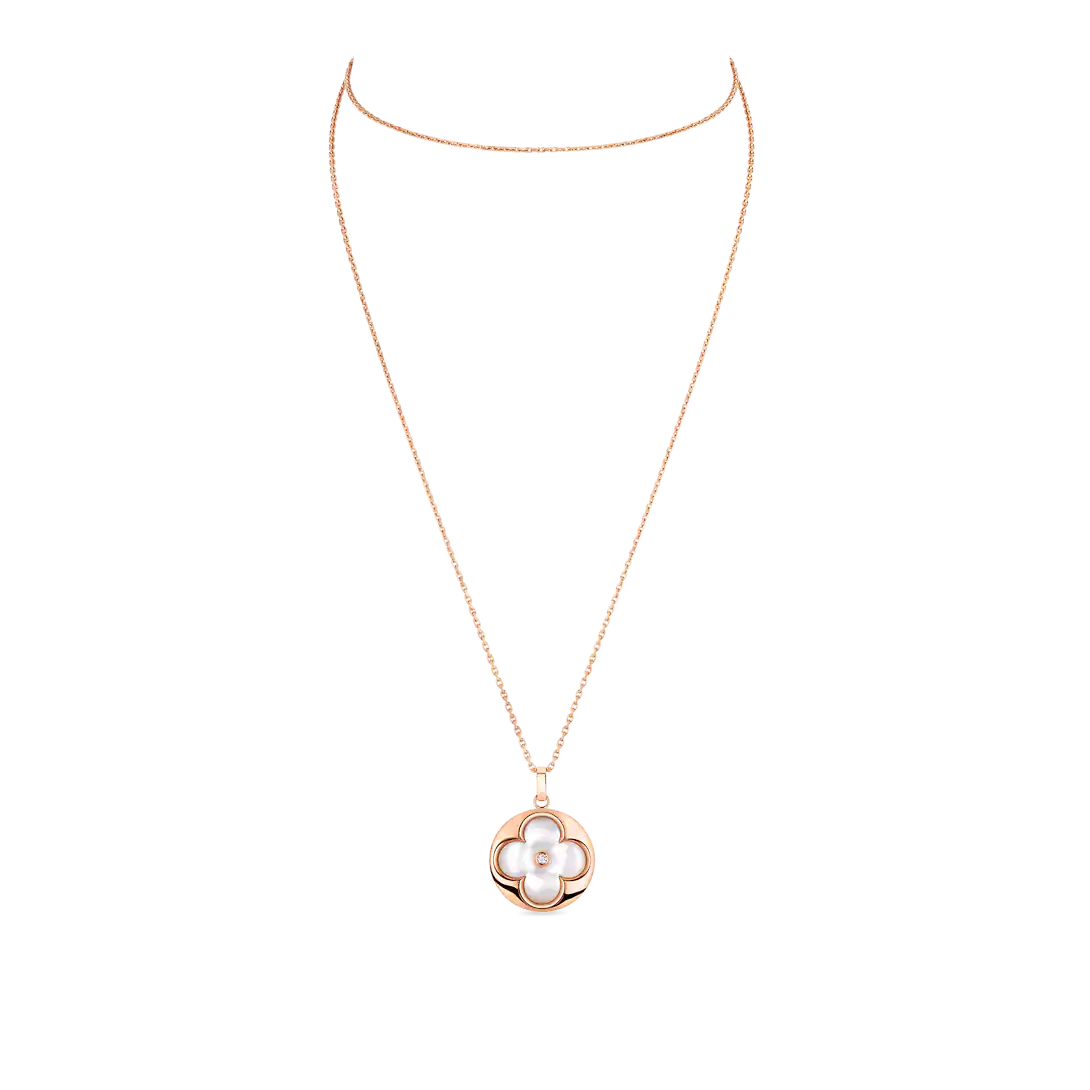 Color Blossom XL Medallion Pink Gold, White Mother-Of-Pearl and Diamond