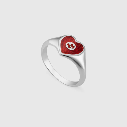 HEART RING WITH INTERLOCKING G