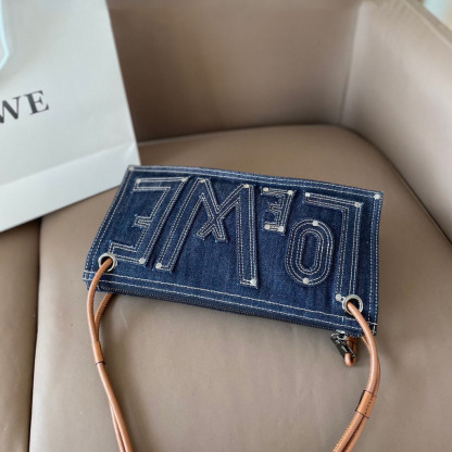 Big Logo Denim Shoulder Bag