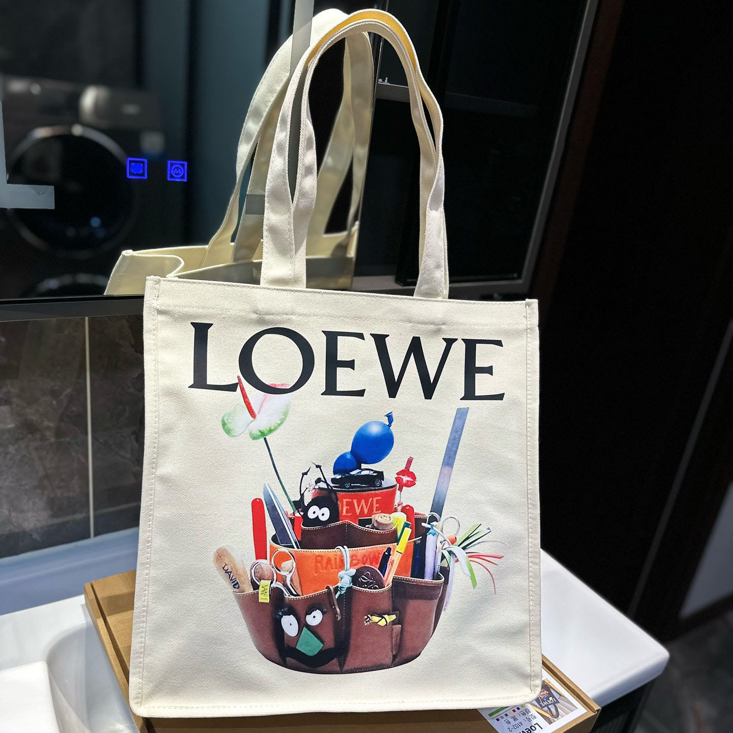 Crafted World Exhibition Canvas Tote Bag Blue Prints