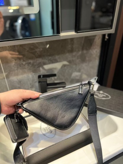 Triangle leather mini-bag