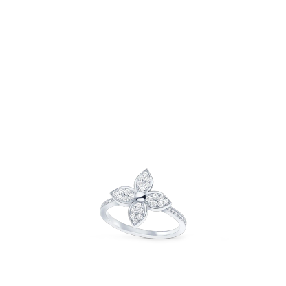 Star Blossom Ring, White Gold And Diamonds