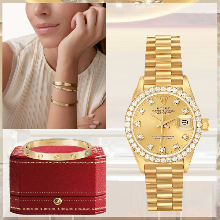 LOVE BRACELET, CLASSIC MODEL, BRUSHED & LADY-DATEJUST 26 WATCH