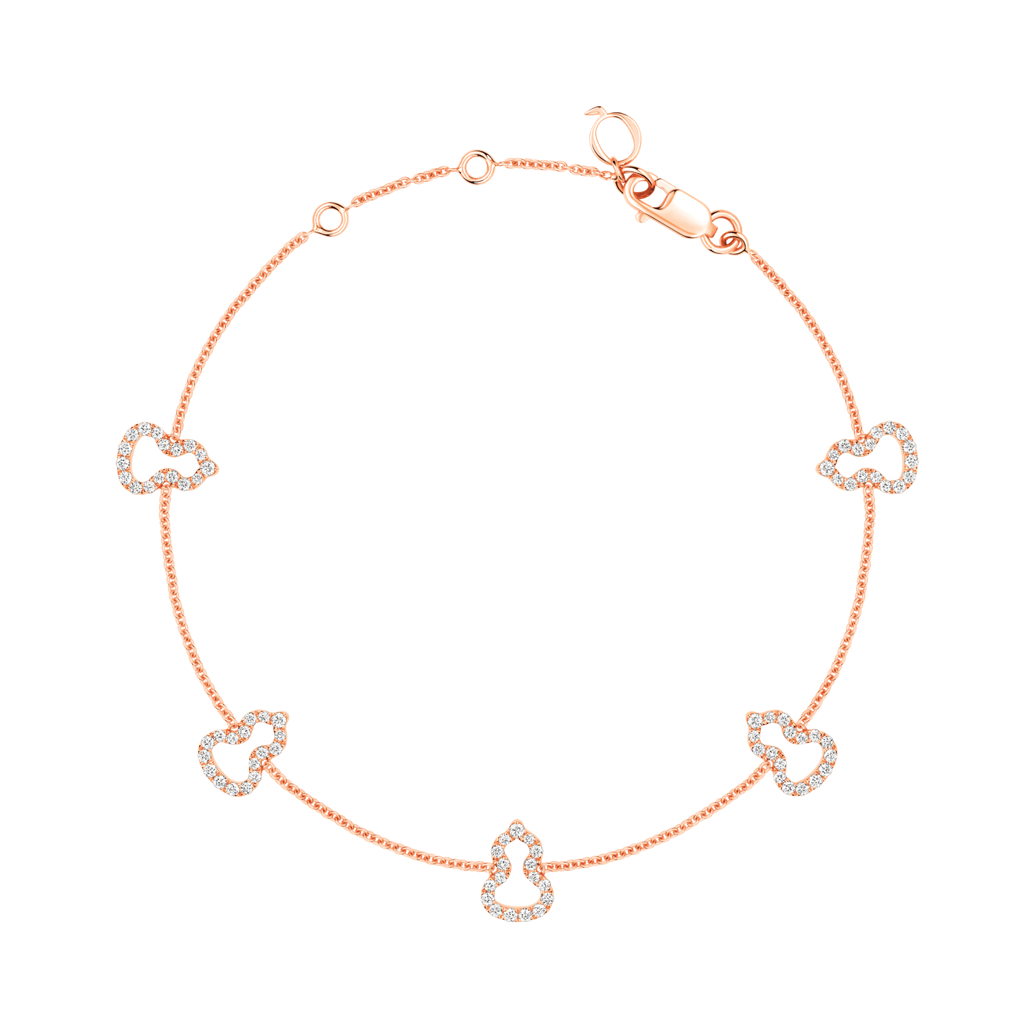 Wulu sautoir bracelet in 18K rose gold with diamonds