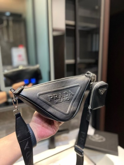 Triangle leather mini-bag