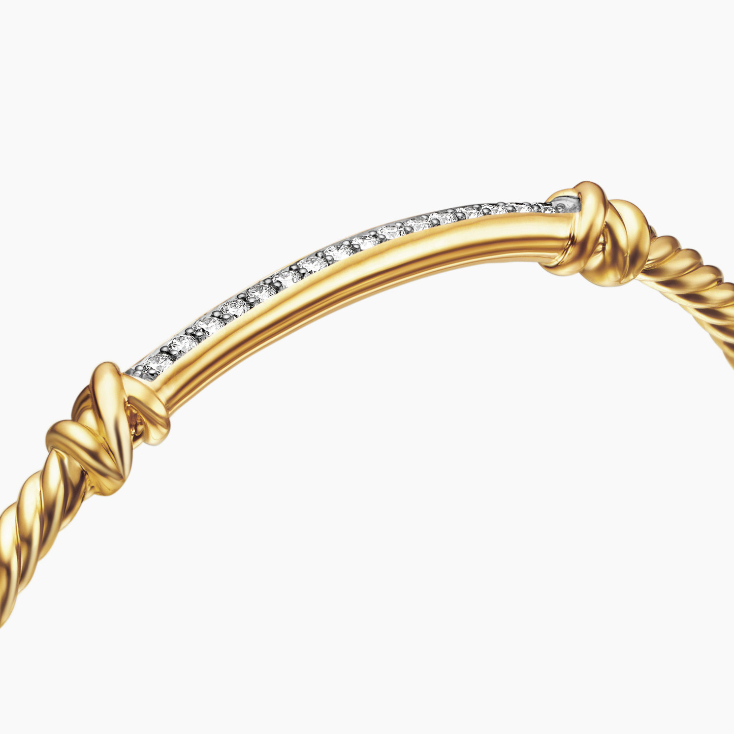 Petite Helena Cablespira® Station Bracelet 18K Yellow Gold with Diamonds, 3mm